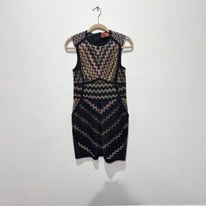 Missoni patterned wool, rayon and nylon, knee-length dress.